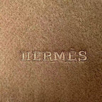 Hermes Scarf Recto Verso Cashmere Embroidery Logo Brown — view 6
