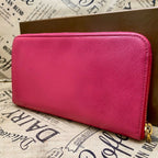Prada Wallet Saffiano Pink Round Card Coin Billfold — view 2