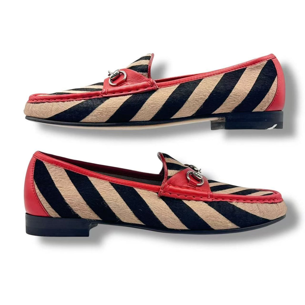 Gucci Loafers Leathe Zebra Pattern Red — view 3