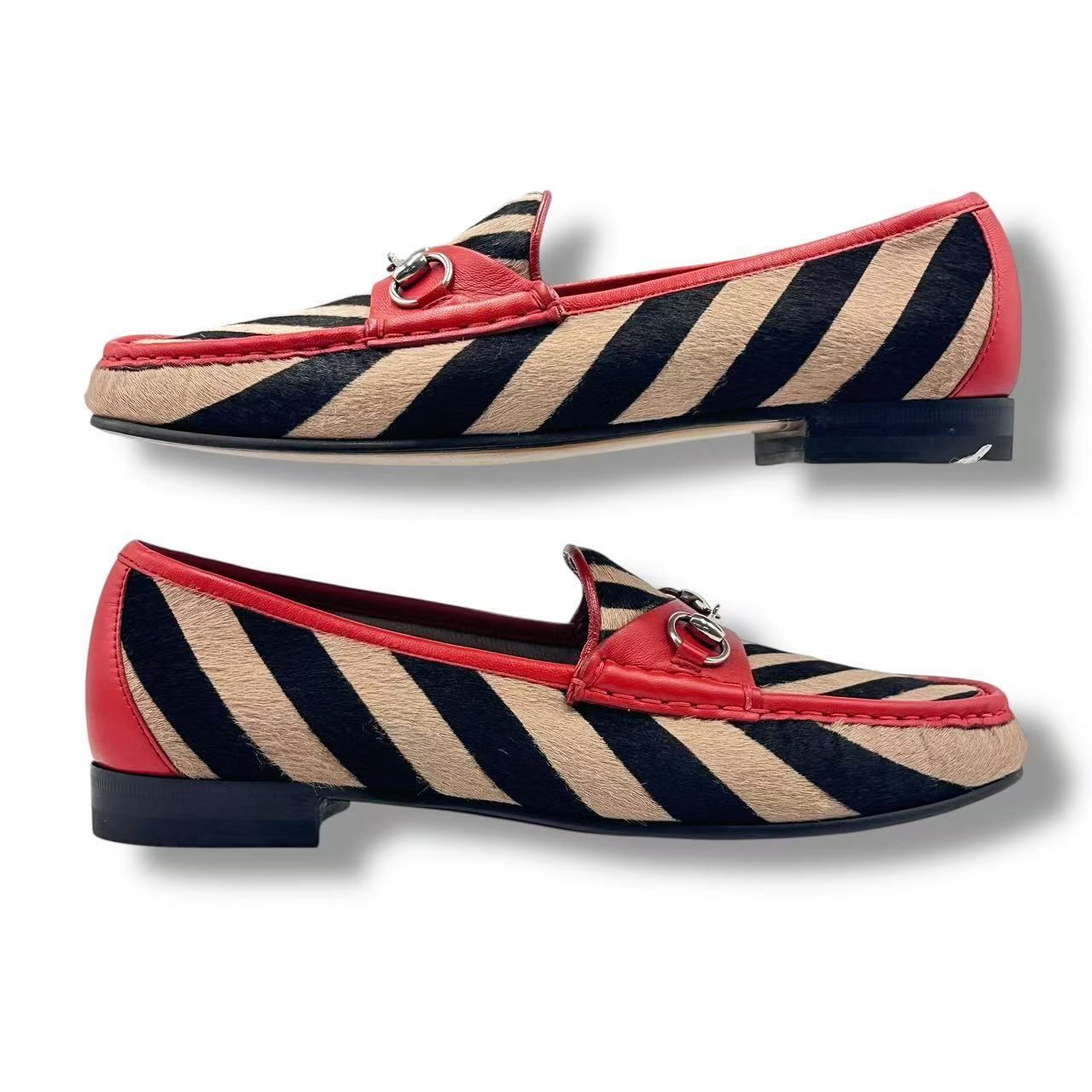 Gucci Loafers Leathe Zebra Pattern Red — view 3