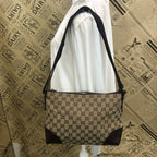 Gucci Shoulder Bag GG Canvas Brown Crossbody Pochette — view 4