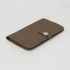Hermes Dogon GM Duo Wallet Taurillon Clemence Etoupe Gray Silver — view 3