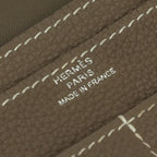 Hermes Dogon GM Duo Wallet Taurillon Clemence Etoupe Gray Silver — view 9