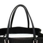 Fendi Zucchino Handbag Canvas Leather Black — view 2