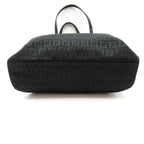 Fendi Zucchino Handbag Canvas Leather Black — view 6