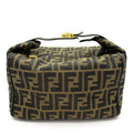 Fendi Zucca Vanity Handbag Canvas Leather Brown