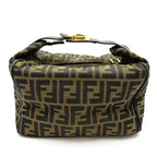 Fendi Zucca Vanity Handbag Canvas Leather Brown — view 4
