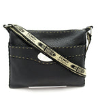 Fendi Selleria Shoulder Bag Leather Black