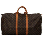 Louis Vuitton Keepall 60 Monogram Boston Bag Brown