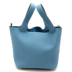 Hermes Picotin Lock PM Taurillon Clemence Handbag New Blue Jean — view 4
