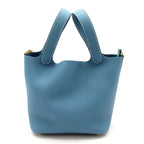 Hermes Picotin Lock PM Taurillon Clemence Handbag New Blue Jean