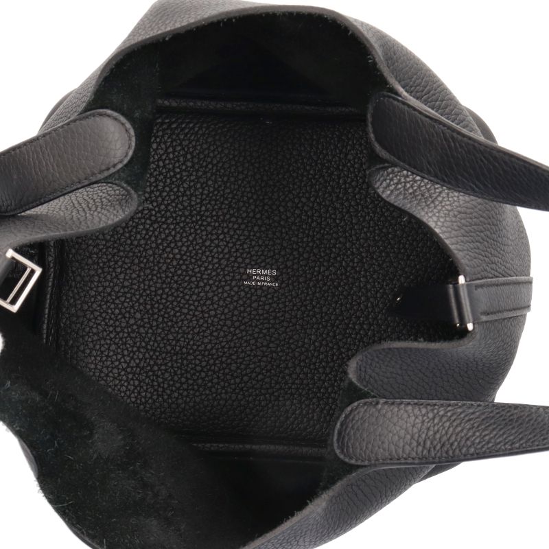 Hermes Picotin Lock Taurillon Clemence Handbag Noir — view 7