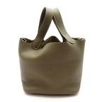 Hermes Picotin Lock PM Taurillon Clemence Handbag Etoupe