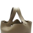 Hermes Picotin Lock PM Taurillon Clemence Handbag Etoupe — view 2