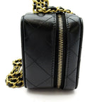 Chanel Quilted Vanity Mini Chain Shoulder Lambskin Bag Black — view 5