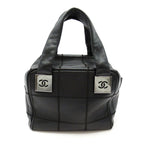 Chanel Choco Bar Line Mini Boston Bag Soft Caviar Leather Black — view 3