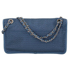 Chanel French Riviera Chain Shoulder Bag Perforated Leather Blue — view 3