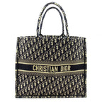 Dior Oblique Book Tote Large Canvas Navy