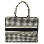 Dior Book Tote Canvas White Black Beauty — view 4