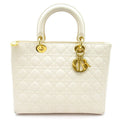 Dior Lady Dior Large Lambskin Shoulder Bag Ivory