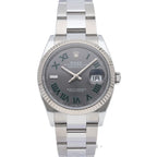 Rolex Datejust 36 Watch Oy Star Calf Troman Wimbledon Box 18k White Gold — view 2