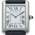 Cartier Tank Solo SM Watch SS Leather White Polished