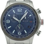 Gucci G-timeless Chrono Watch 126.2 Box SS Blue