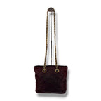 Prada Quilted Triangle Logo Chain Shoulder Bag Purple Brown — view 4