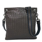 Bottega Veneta Intrecciato Shoulder Bag Pochette Leather Brown