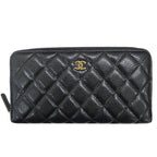Chanel Caviar Zip Around Wallet