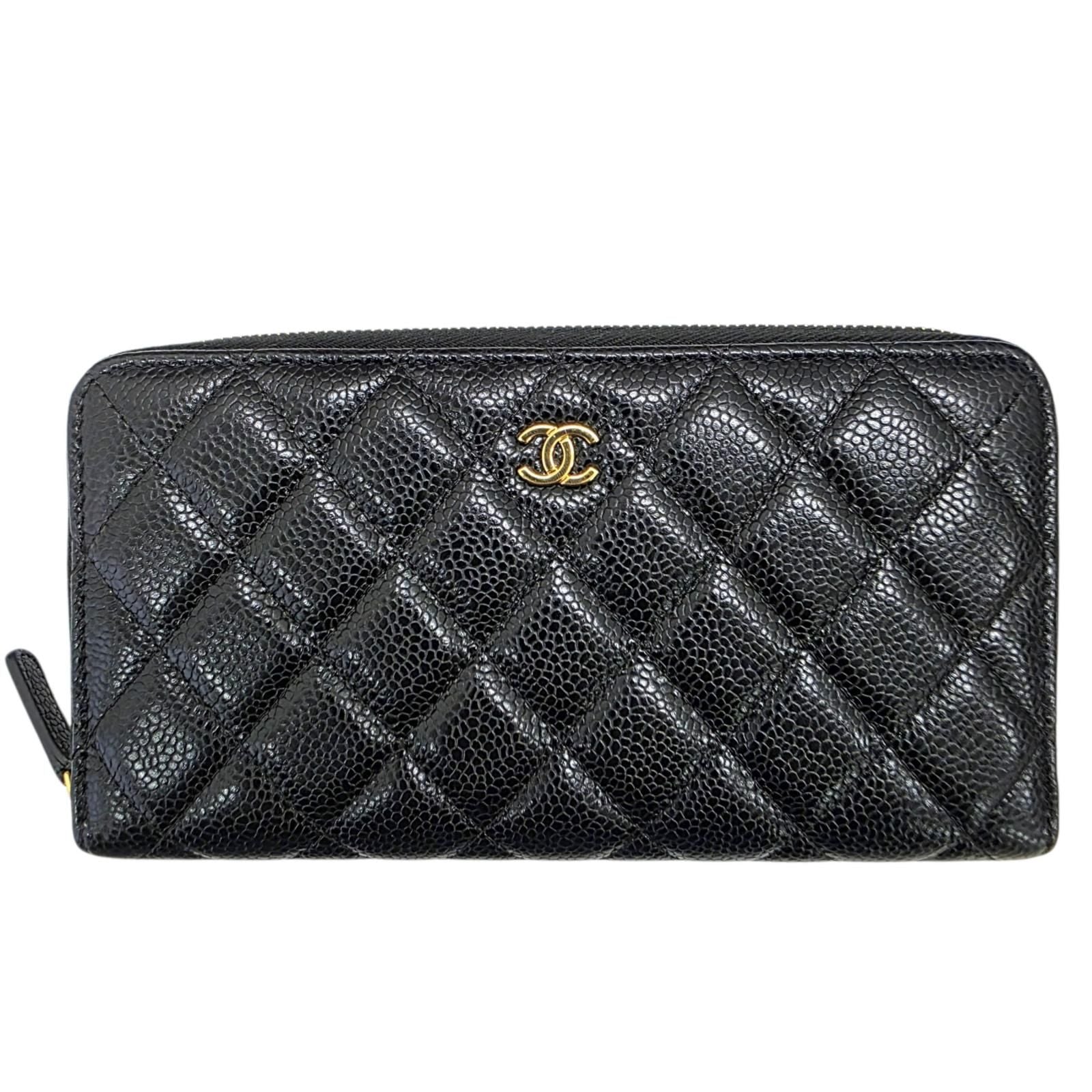 Chanel Caviar Zip Around Wallet
