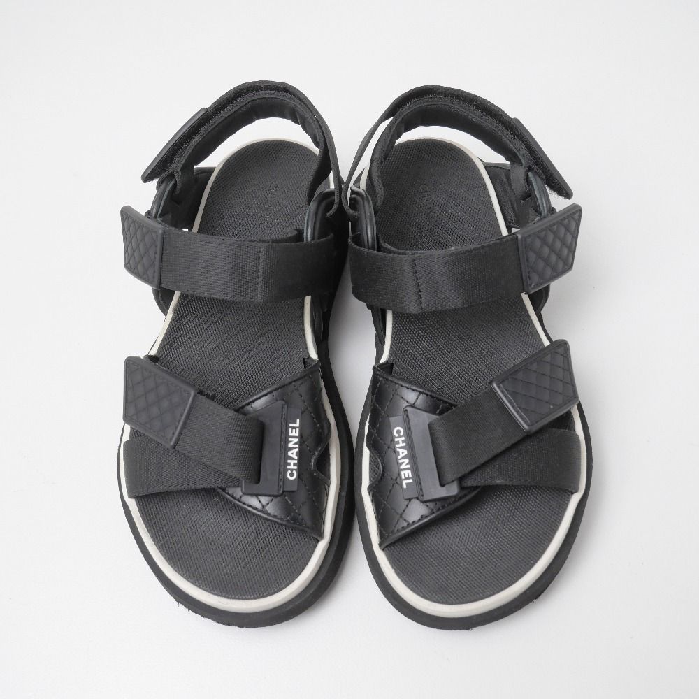 Chanel Sandals 36 CC Logo Quilted Sports Shoes — view 9