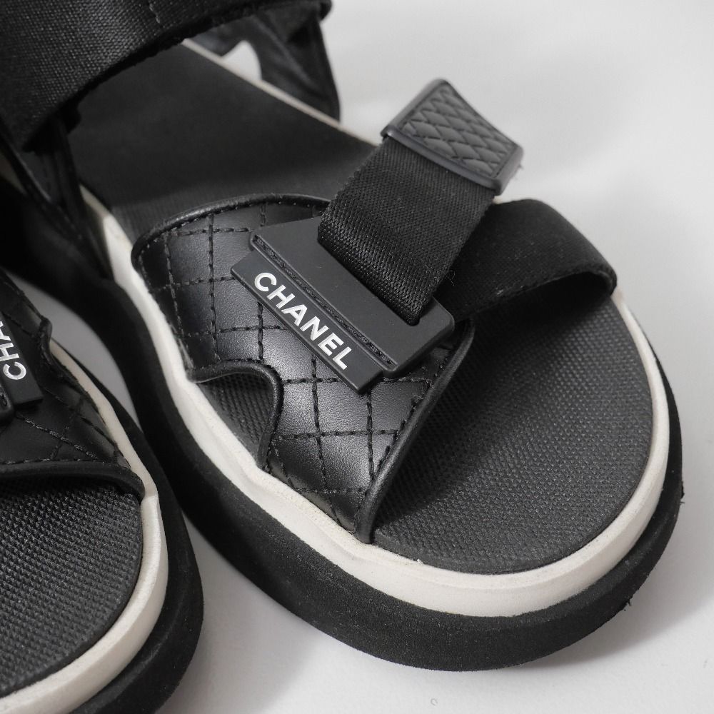 Chanel Sandals 36 CC Logo Quilted Sports Shoes — view 5