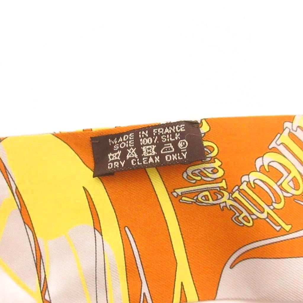 Hermes Mors Et Bouteilles Scarf Silk Yellow — view 3