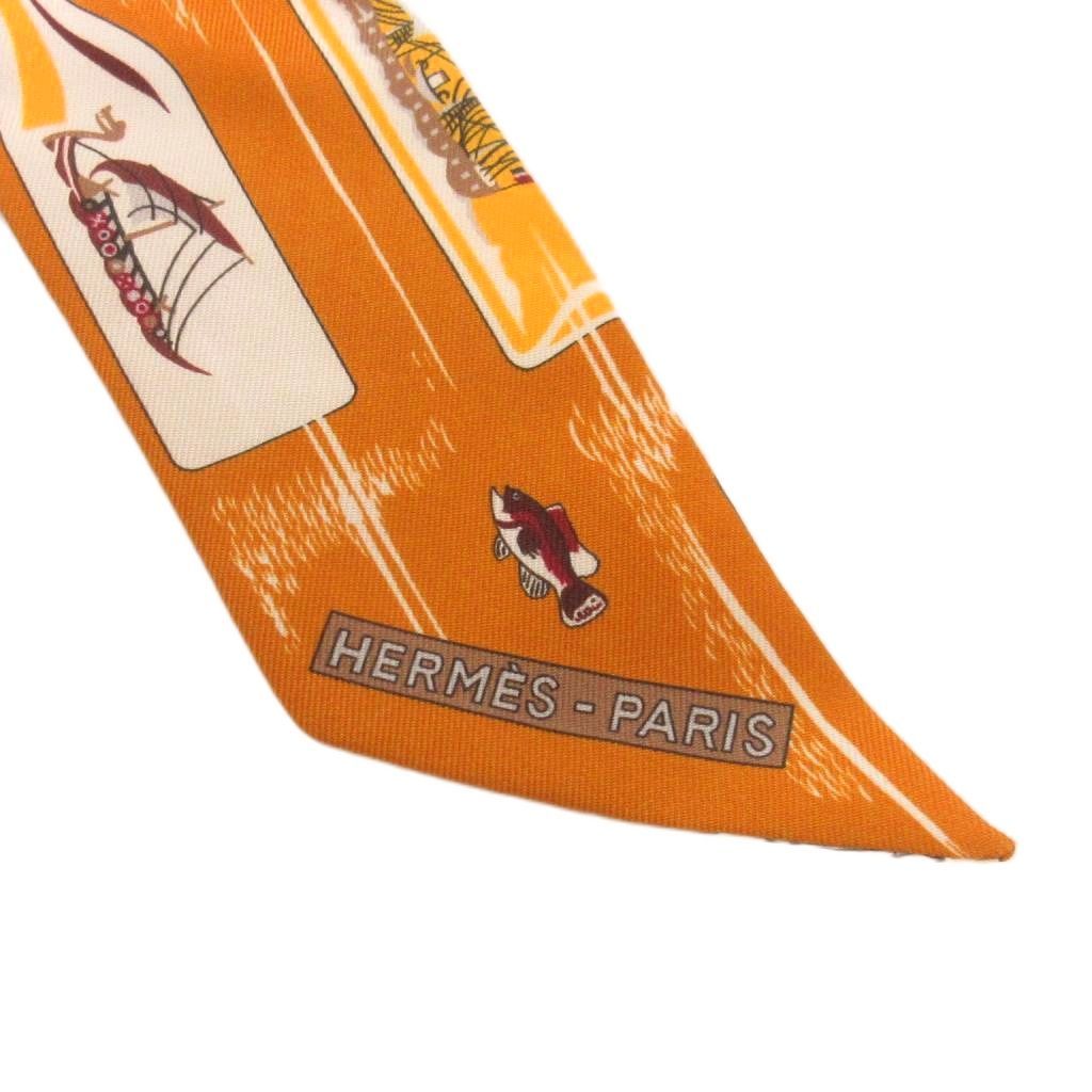 Hermes Mors Et Bouteilles Scarf Silk Yellow — view 4