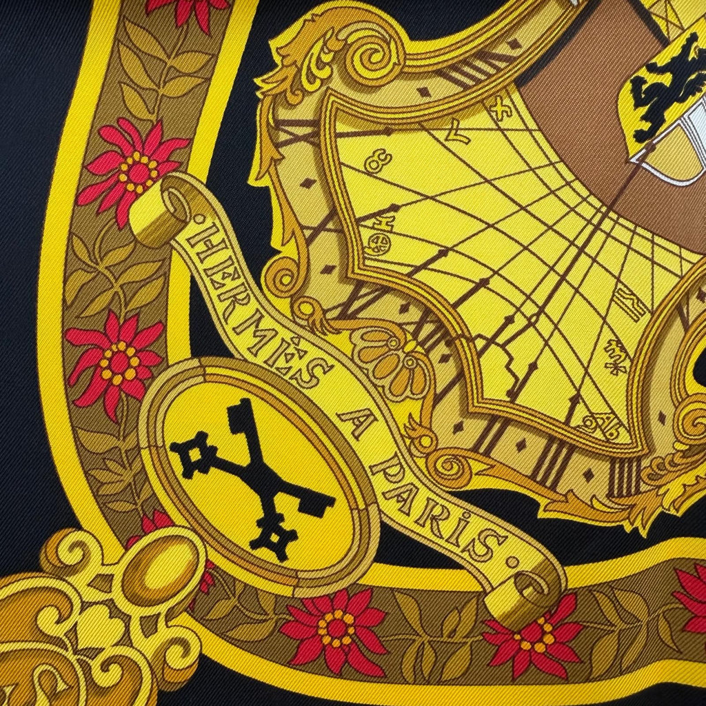 Hermes Carre 90 in Salzburg Silk 100% Scarf Black — view 8
