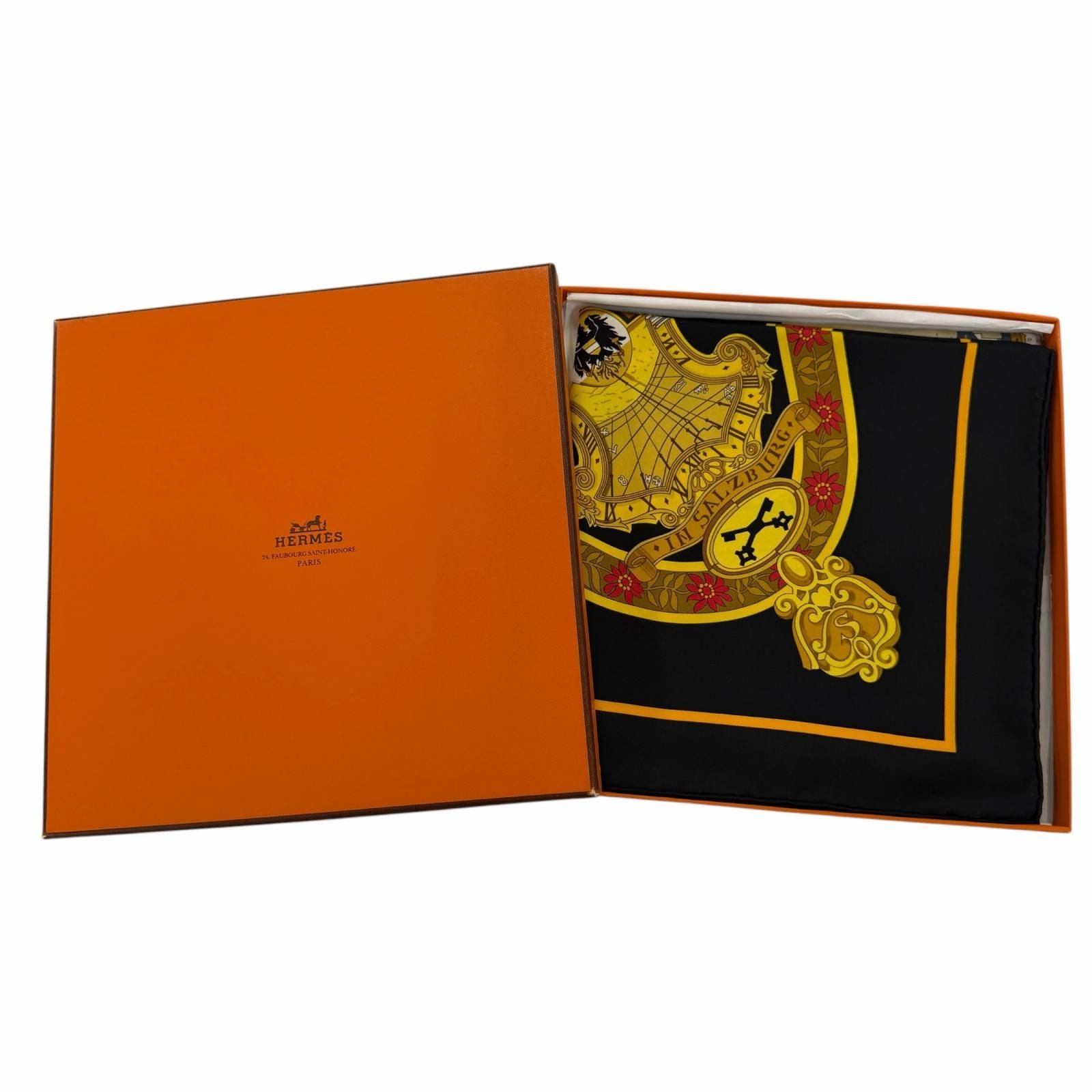 Hermes Carre 90 in Salzburg Silk 100% Scarf Black — view 2