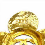 Chanel Vintage 28 CC Logo Flower Motif Brooch Gold Recommended — view 6