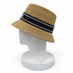 Dior Logo Straw Hat Bucket Hat Beige Navy 56 — view 3