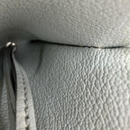 Hermes Vintage Clochette Charm Leather Silver Necklace Light Blue — view 9