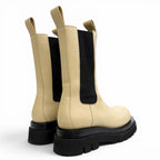 Bottega Veneta the Rug Side Gore Chelsea Boots Leather Middle Beige Black — view 6