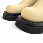 Bottega Veneta the Rug Side Gore Chelsea Boots Leather Middle Beige Black — view 7