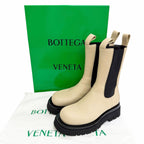 Bottega Veneta the Rug Side Gore Chelsea Boots Leather Middle Beige Black — view 2