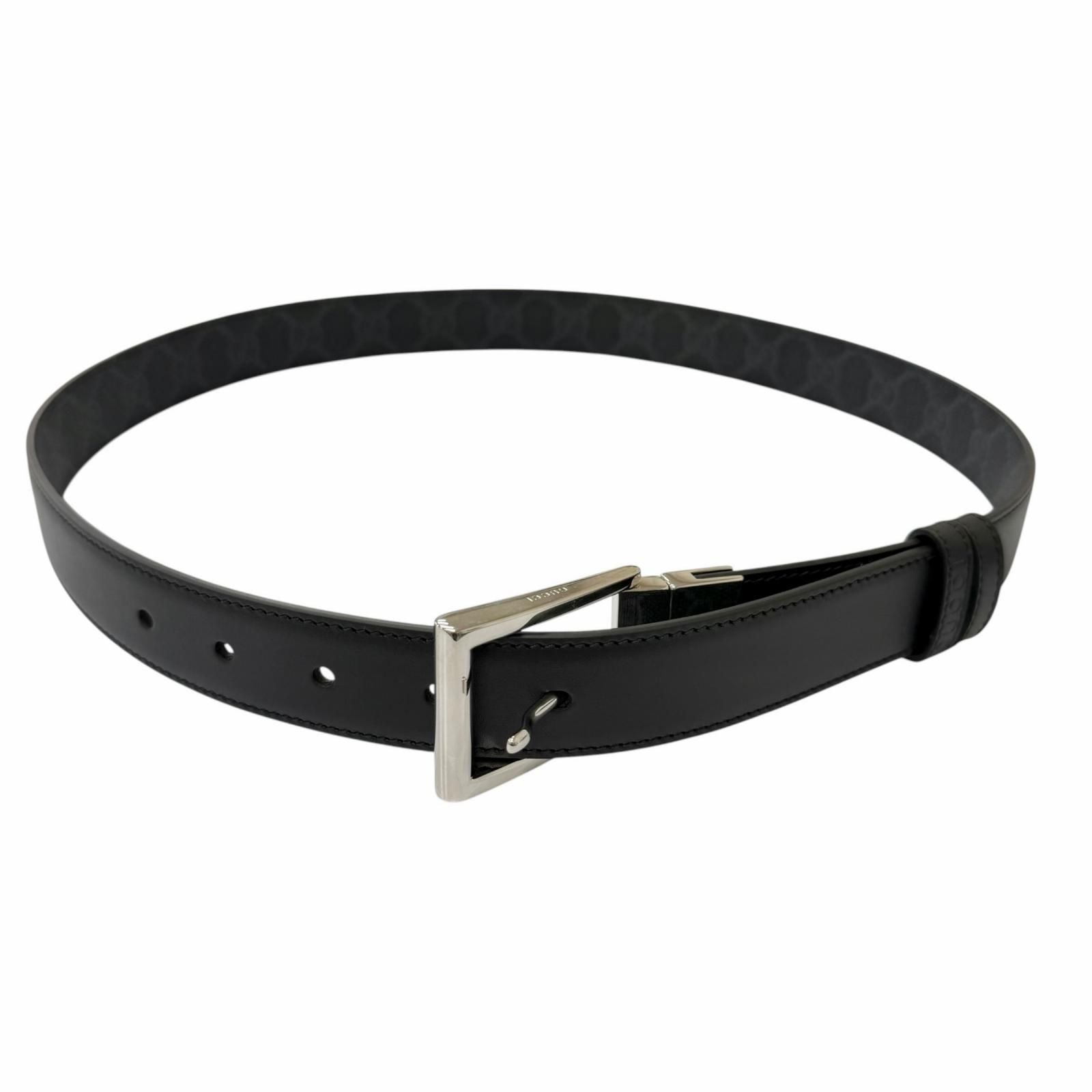 Gucci Leather GG Supreme Canvas Square Buckle Reversible Belt Black 90 36 — view 4