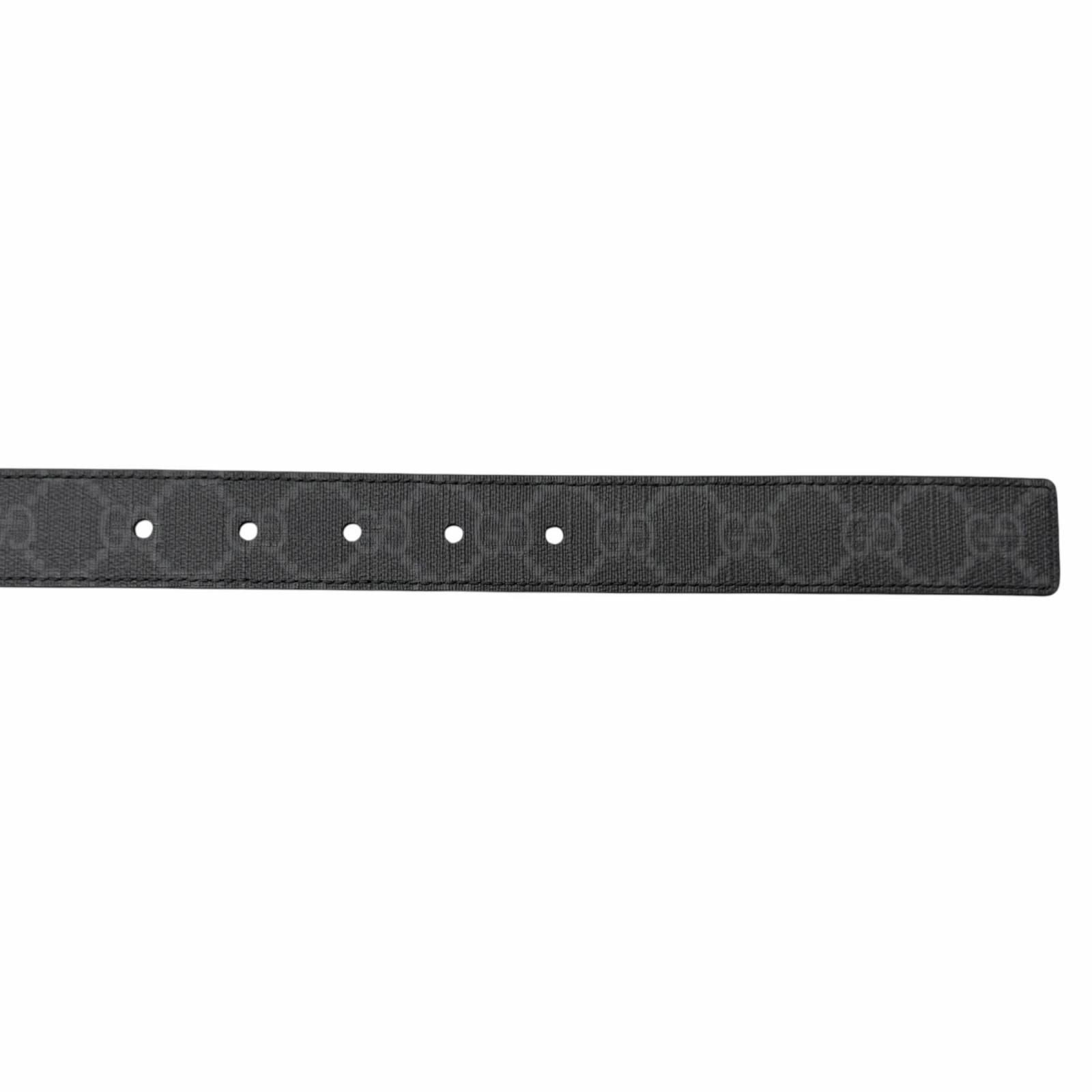 Gucci Leather GG Supreme Canvas Square Buckle Reversible Belt Black 90 36 — view 8