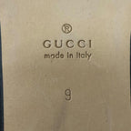 Gucci Leather Horsebit Gold Flat Shoes Sandals Black 9 — view 9