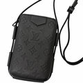 Louis Vuitton Monogram Shadow Lace Up Leather Pouch Black