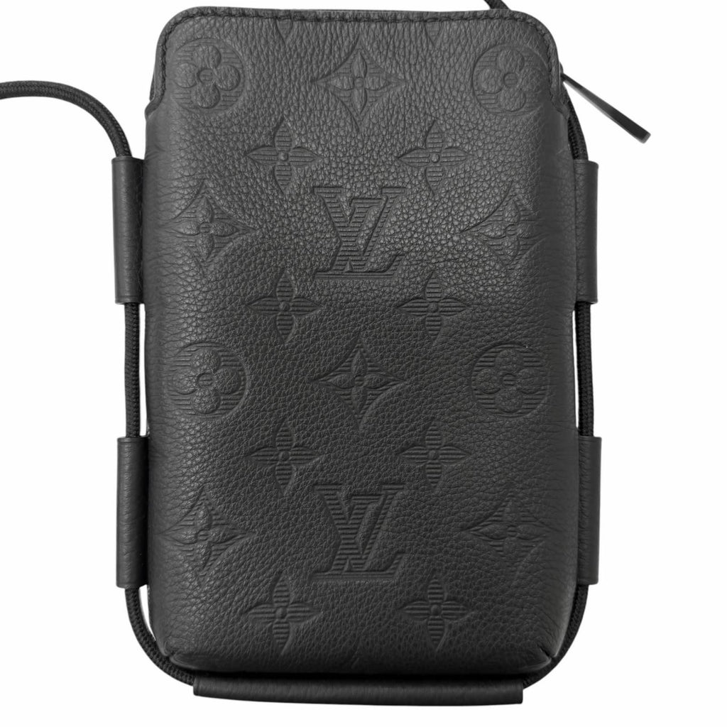 Louis Vuitton Monogram Shadow Lace Up Leather Pouch Black — view 4