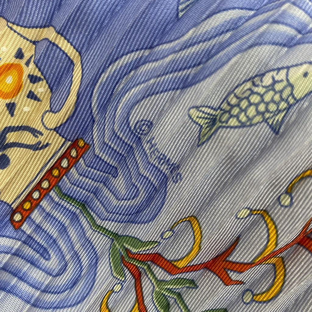 Hermes Carre 90 Escales Mediterraneennes Mediterranean Port Silk 100% Diamond — view 9