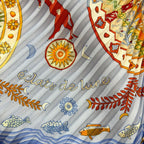 Hermes Carre 90 Escales Mediterraneennes Mediterranean Port Silk 100% Diamond — view 7